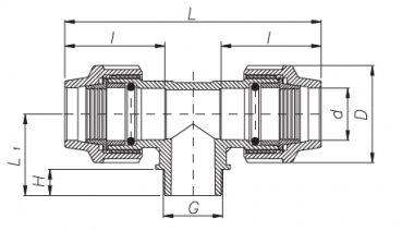 Preview: PP 25 x 1/2" x 25 T-Stück 90° mit Außengewinde